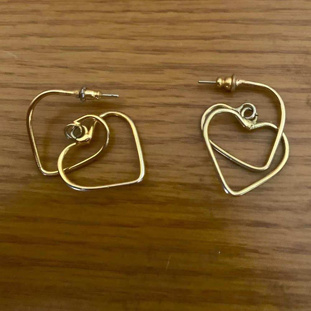 Abstract Interlocking Heart Earrings